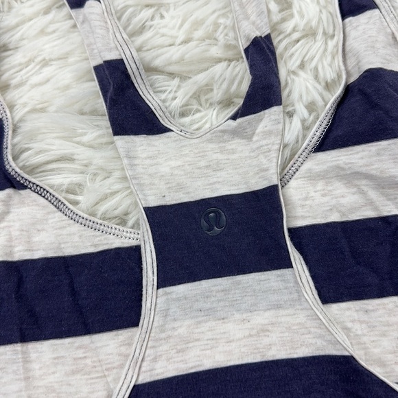 🔥$SALE$🔥 Lululemon Om Racerback Steep Stripe Cadet Blue Heathered Angel - Picture 5 of 5